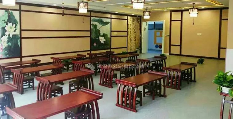 國學教室家具、國學桌、仿古書畫桌、馬鞍桌圖片